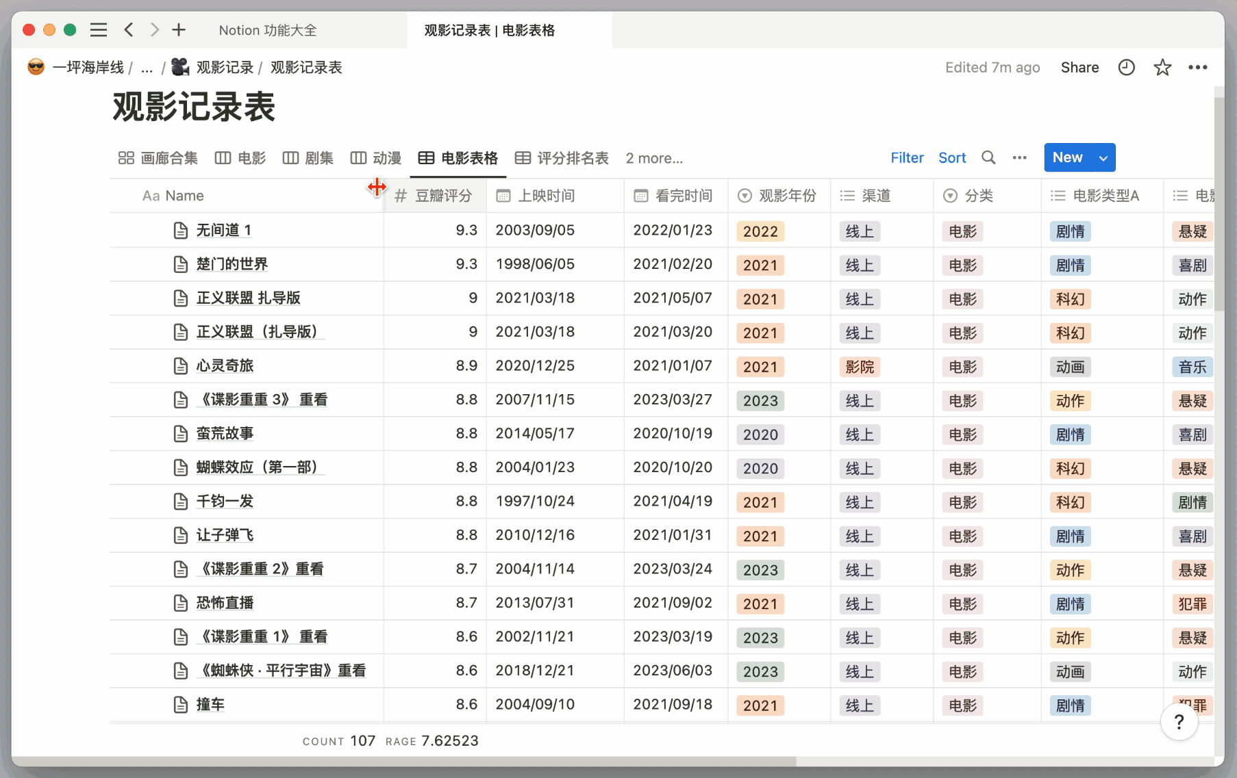 2.2 篇｜Notion 表格视图解析 – 从观影库到自动化模板，用分组和过滤创建高效工作表插图3